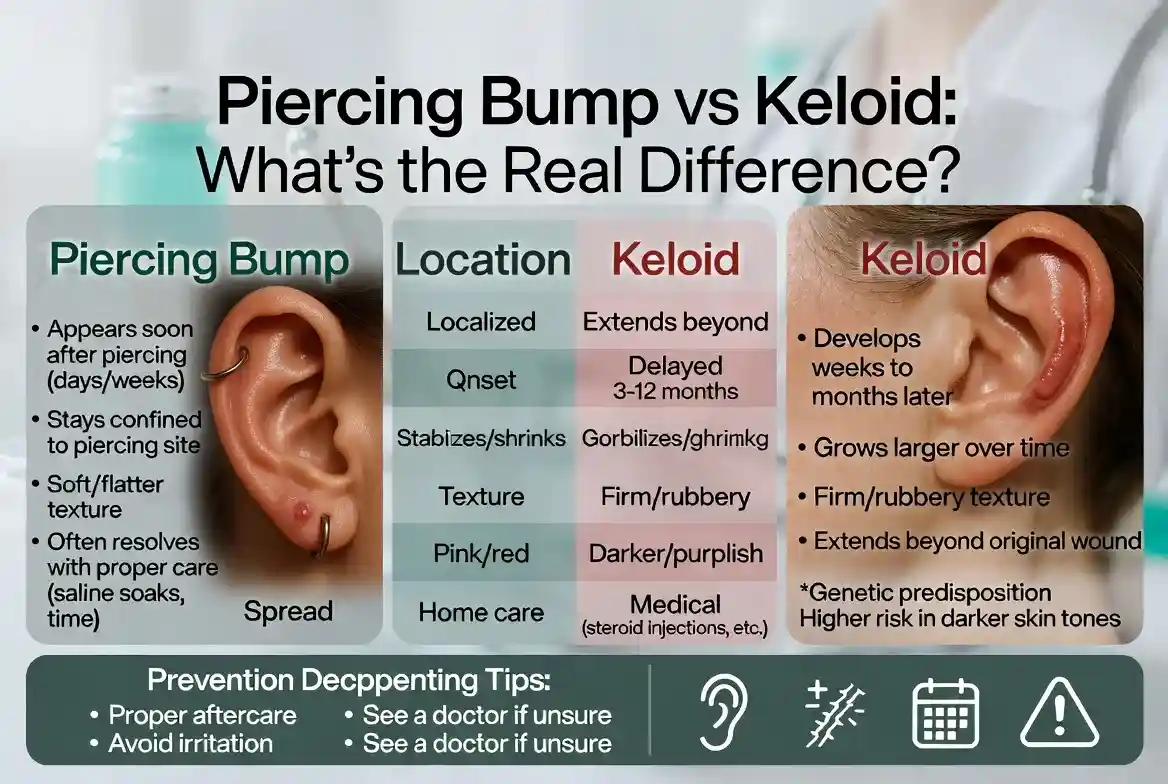 Piercing Bump vs Keloid: What's the Real Difference? 1 Piercing Bump vs Keloid