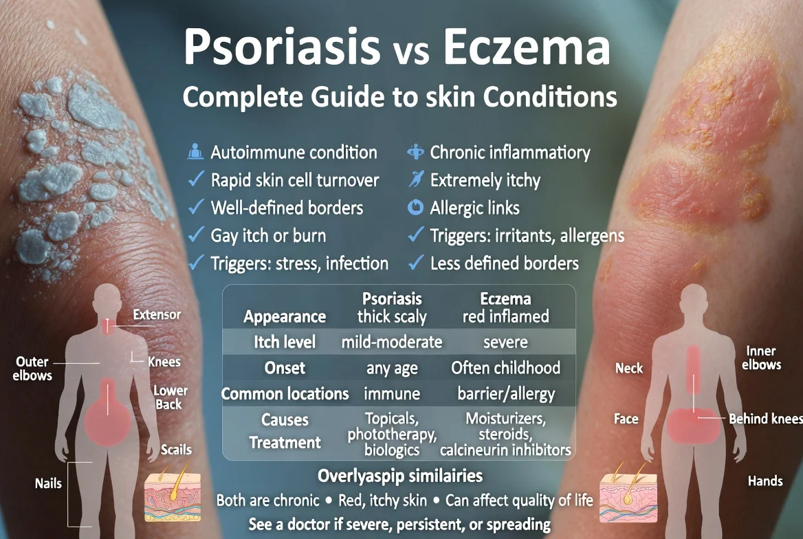 Psoriasis vs Eczema: Complete Guide to Skin Conditions 1 Psoriasis vs Eczema